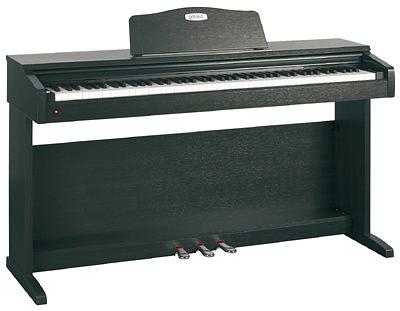 Det elektriske pianoet i salen.